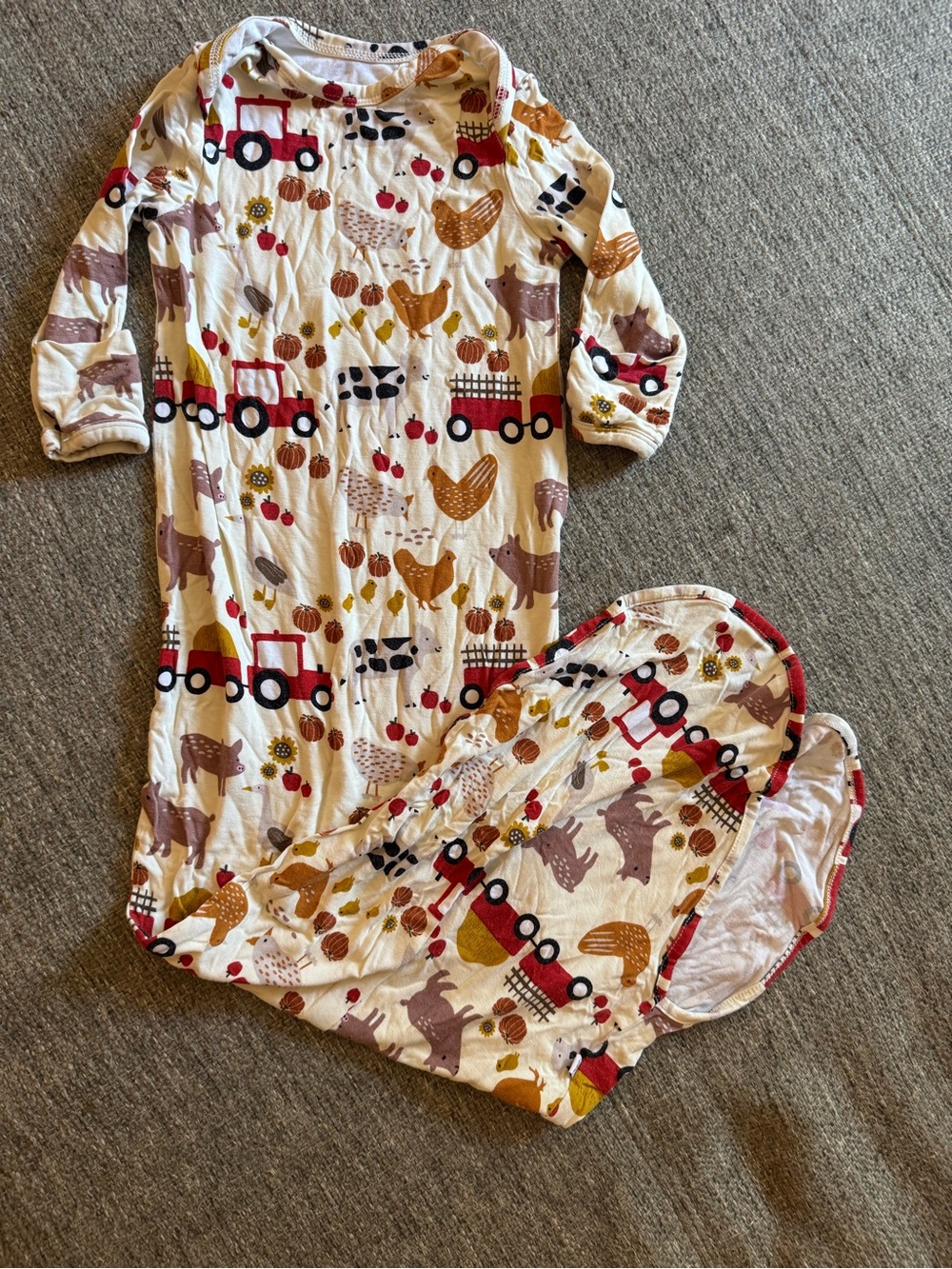 Emerson & Friends Bamboo Farm Tractor Sleep Gown NB